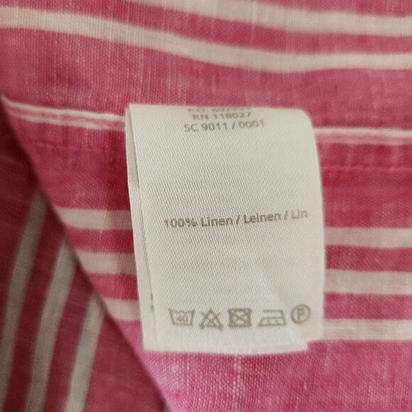 Boden Striped Linen Button Down Top Size 14L - Picture 6 of 6